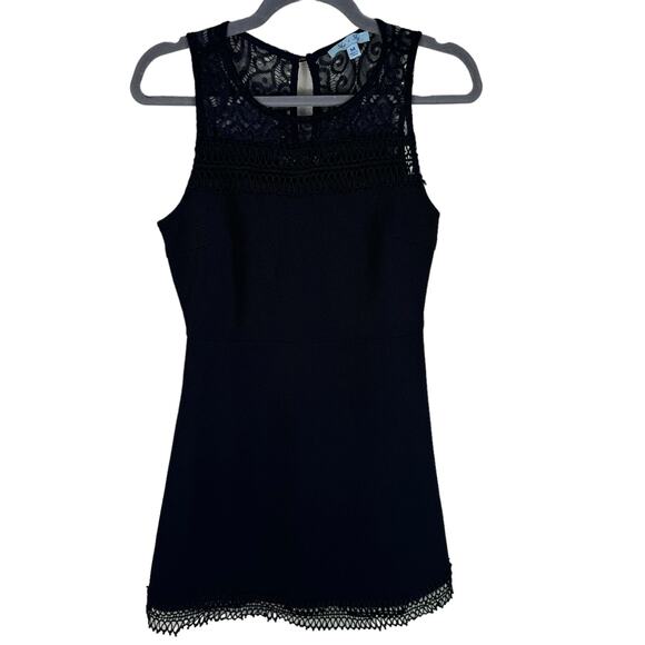 She + Sky Dresses & Skirts - She & Sky Black Sleeveless Lace Crochet A-Line Short Mini Dress Size M